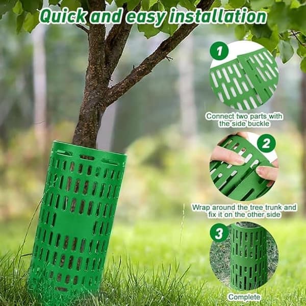 10-pack Tree Trunk Protectors – 33×20 cm Protection with Buckle, Stackable and Expandable Tree Guard_OF Green 10-Pack Grön 10-Pack