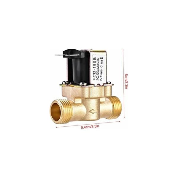 Elektrisk magnetventil messing magnetisk 1/2\" AC 220V N/C normalt lukket flowventil til vandkontrol