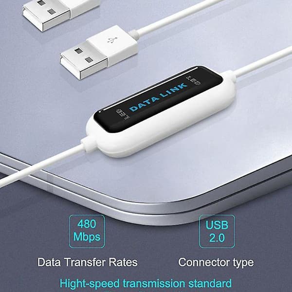 Bærbar USB PC til PC Overførselskabel Online Del Synkroniser Link Net Direkte Data Filoverførselsbro Nem Brug Ny