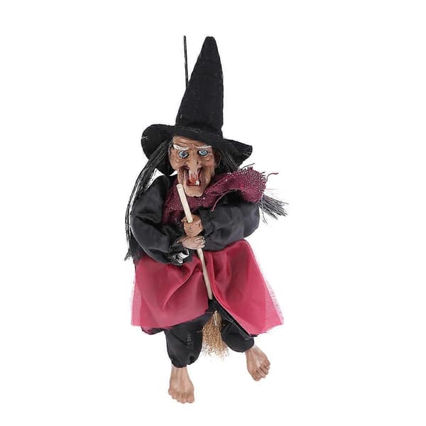 1 pc Halloween Hanging Witch Voice-Activated Induction Witch Hanging Ghost Decorations Props for Bar Haunted House Without Battery
