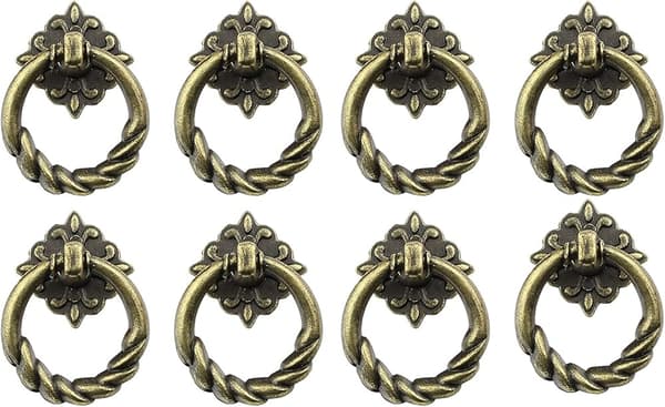 8 stk håndtag til trækkraft Vintage Knobs, bronze antik møbelknopper, velegnet til skabe, sminkbord, møbler osv. (bronze)