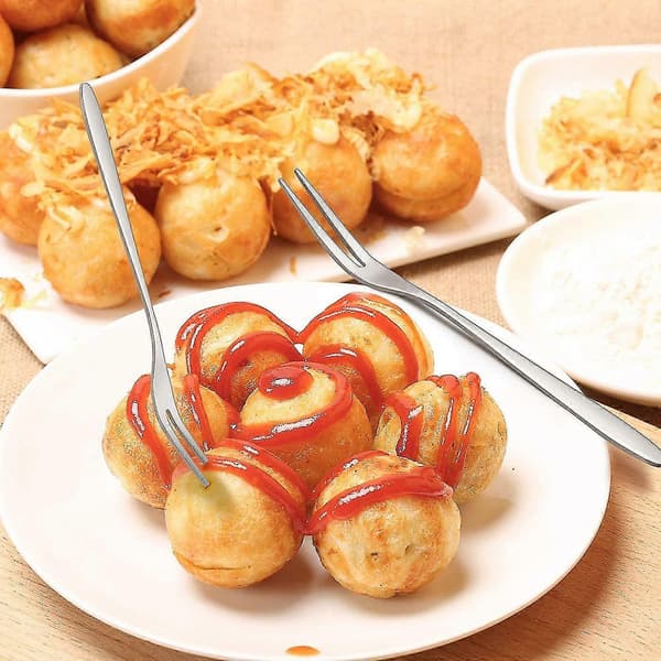 Sett med 5 Fruktgafler i Rustfritt Stål for Salsa eller Dessert