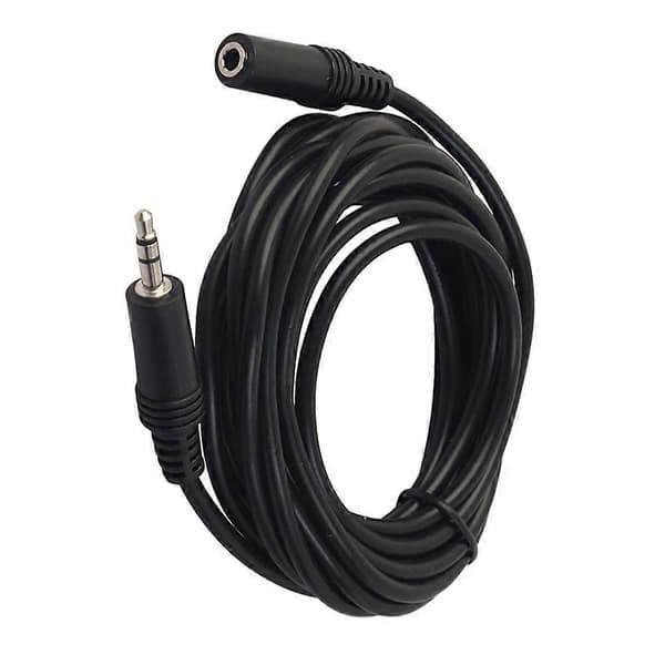 3 meter 3,5 mm han til hun professionel stereo lydforlængerkabel med nikkelbelagte stik (sort)
