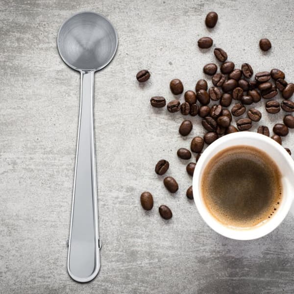 Stainless Steel Coffee Scoop with Clip, Multifunctional Measuring Spoon Compatible with Coffee Accessories
