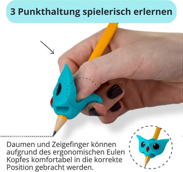 6-pak skrivehjælpemidler til børneblyanter - børneblyantholdere, blyantgreb - ergonomisk blyantholder, lær at skrive, blyantholder, grebsposition