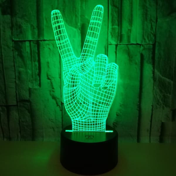 V-segergest 3D-lamppu 7 värillä, kosketusherkkä, stereoskooppinen 3D V
