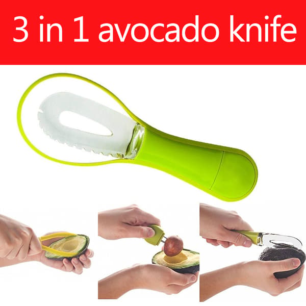Avocado Slicing Tool 3 in 1 Avocado Cutter with Comfortable Grip Handle Shea Corer Peeler Kitchen Utensil