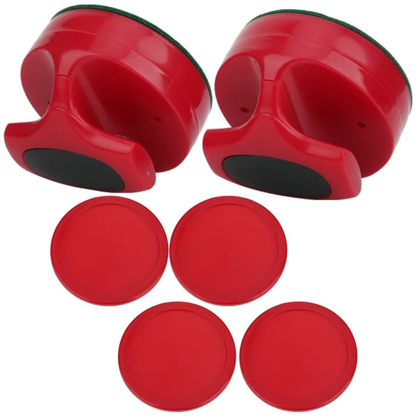 Air Hockey Table 94MM Slider Pusher Set with 4 Pucks Accessories Large Size Red