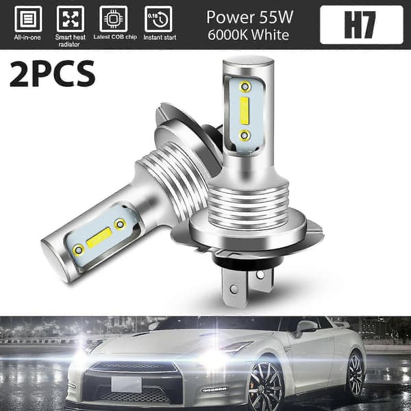 2x H7 LED Headlight 6000k Super White 110w 8000lm Headlight Kit