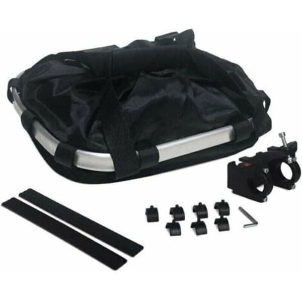 The bike basket is detachable, foldable, adjustable, quick-release, and easy to install