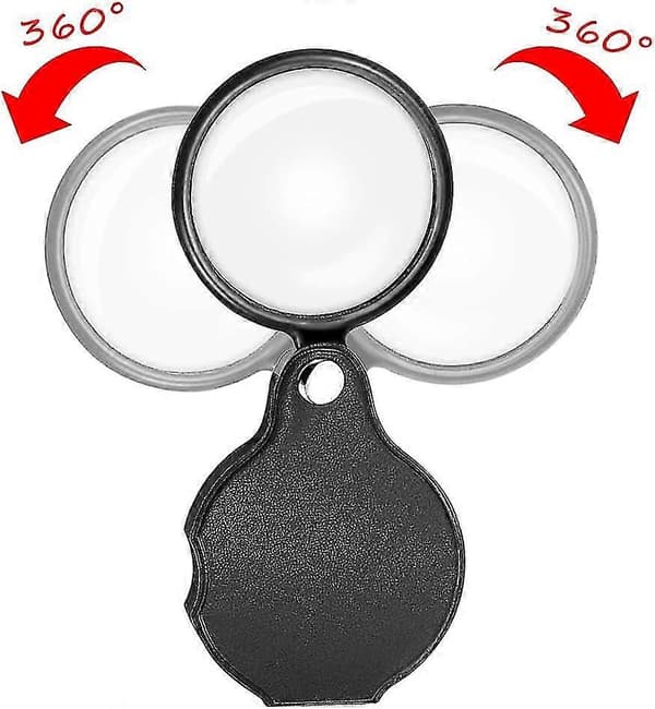 5-pak Heilwiy 10x minilup lommeforstørrelsesglas 50 mm foldbar lommegave
