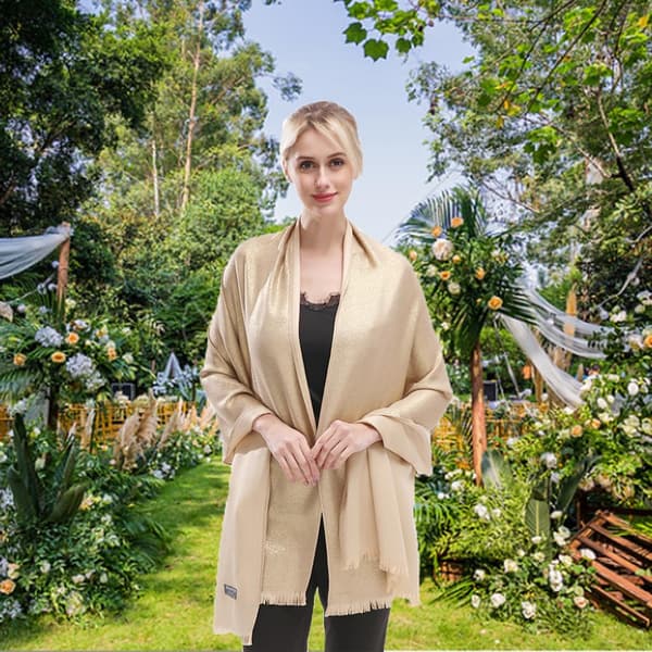 Bløde Pashmina-sjaler og -omslag til kvinder, skinnende ensfarvede sjaler til bryllup