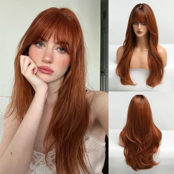 Real Hair Wig, Short Lace Wig, Women's Wig with Bangs, A
