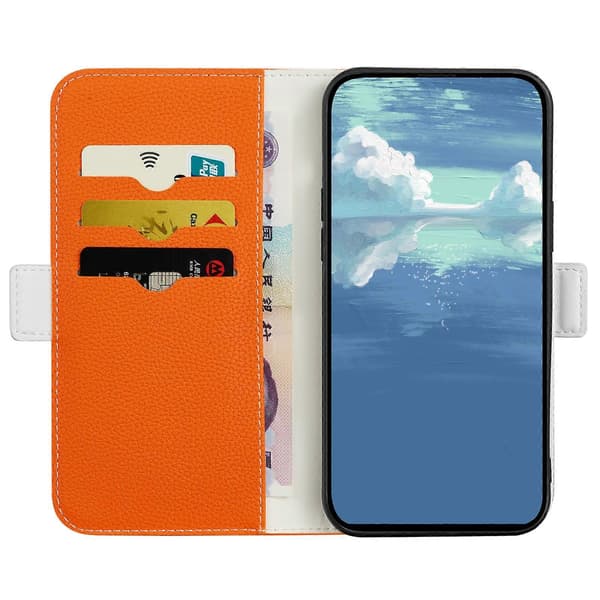 För Samsung Galaxy A54 5G Godisfärg Litchi Textur Läder Telefonfodral [DB] Orange Orange