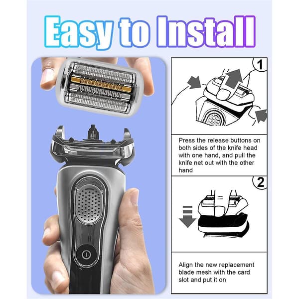 92B Replacement Shaver Head for 9 Series Foil Shaver 9040s, 9080cc, 9093s, 9095cc, 9240s, 9242s, 92