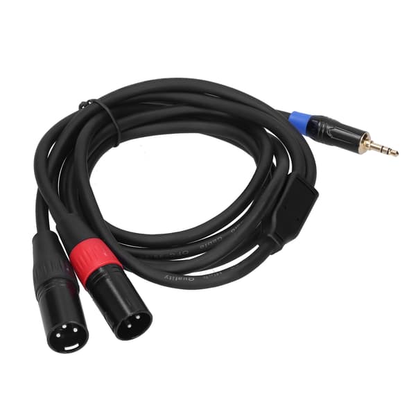 3,5 mm Stereo Han til Dobbelt 2 XLR Han Stik Lydkonverteringsadapter Kabel Ledning 1,8M