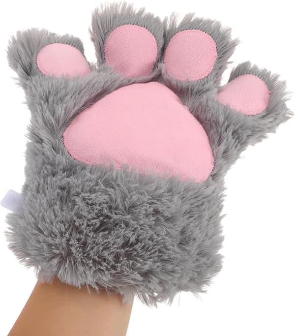 2 stk. plys-handsker Kattepote-handsker af plys søde og bløde til kvinder afslappede udflugter små fester -