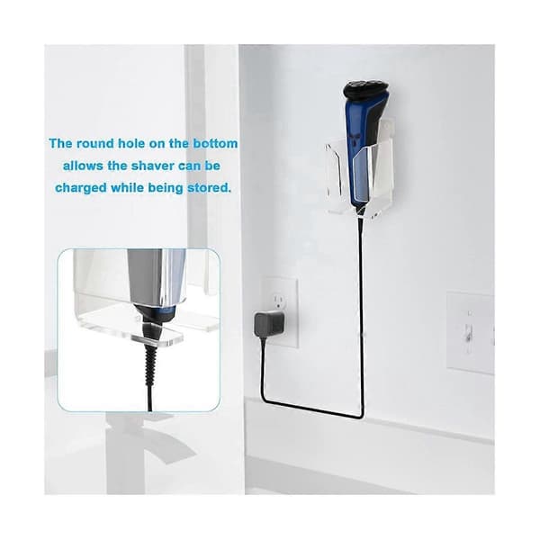 Electric Wall Mounted Holder Acrylic Razor Holder Hanger Razor Organizer Men Bathroom Shower Storage, B