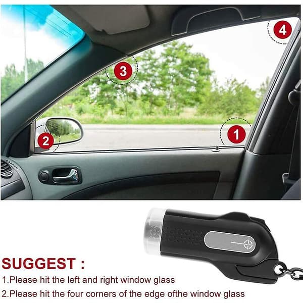 Window Breaker Keychain Seatbelt Cutter Safety Hammer Mini 2 in 1