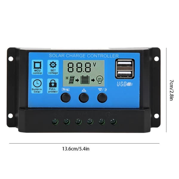 40A blå regulator, automatisk PWM LCD ladekontroller PV KLB