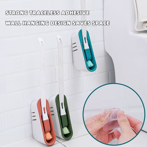 Multifunctional Non-Marking Wall-Mounted No Dead Ends Multi-Way Bathroom Base Brush Set Green