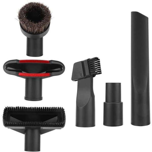 6 st/1 set Universella dammsugartillbehör Hästborste Adapter Borstbyte, Svart