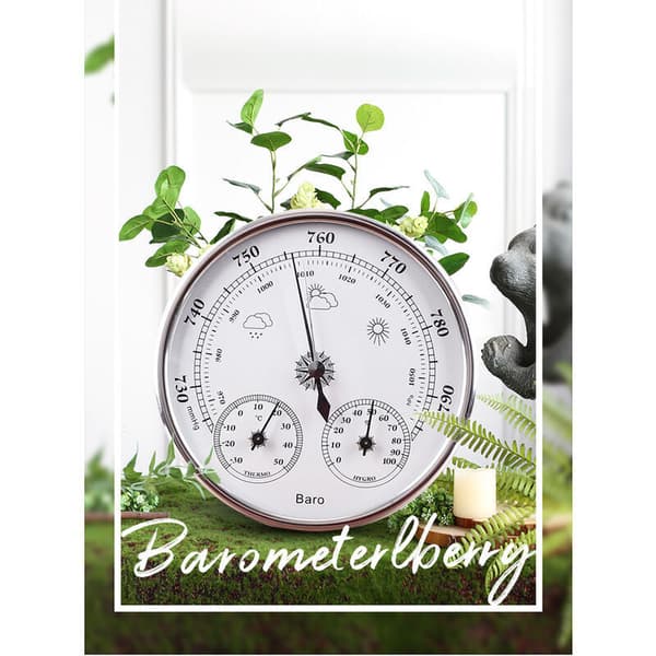Veggtermometer Barometer Termometer Hygrometer Veggtermometer Dekor Hengende Værstasjon Gull