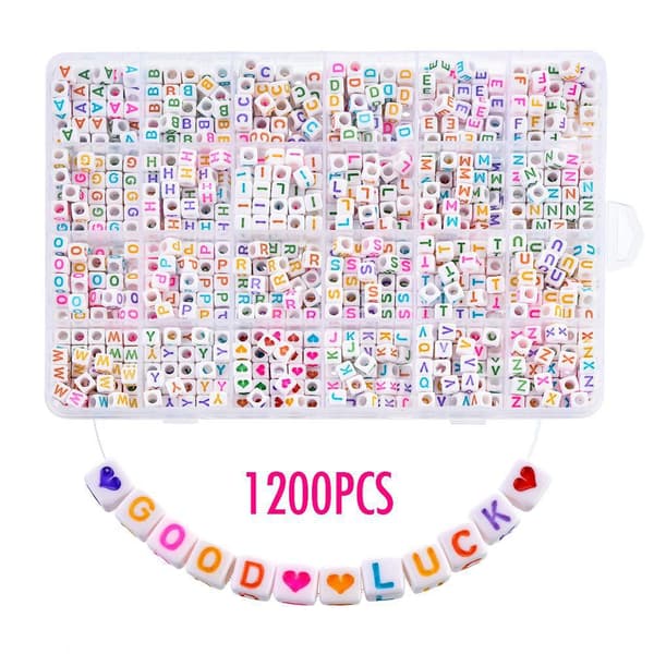 1200 st akryl alfabets pärlor 6mm DIY smyckestillverkning Typ A Typ A