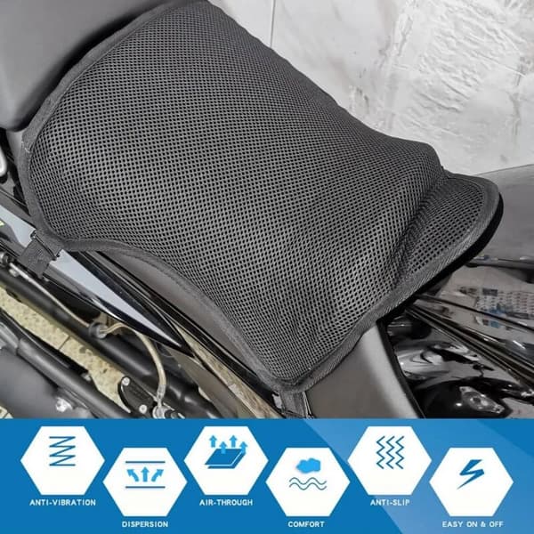 Universal Motorcycle Air Seat Cushion Cover Cooling Inflatable 3D Breathable Non-slip Mat