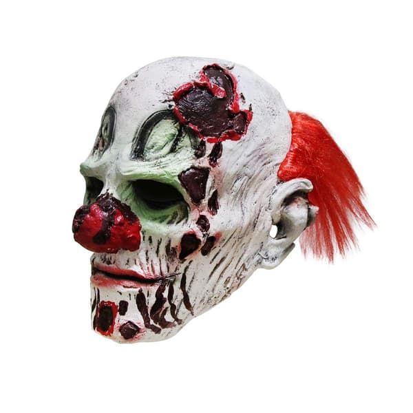 Halloween läskig ond clownmask skrämmande ansikte zombie kostym