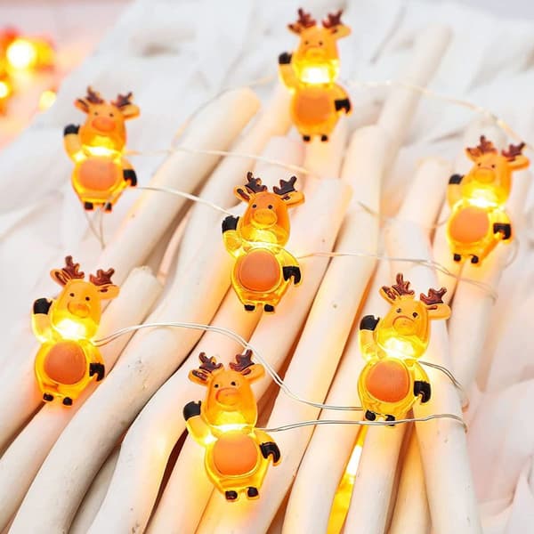 Reinsdyr lyslenke, batteridrevet, 20 LED-lys, KLB