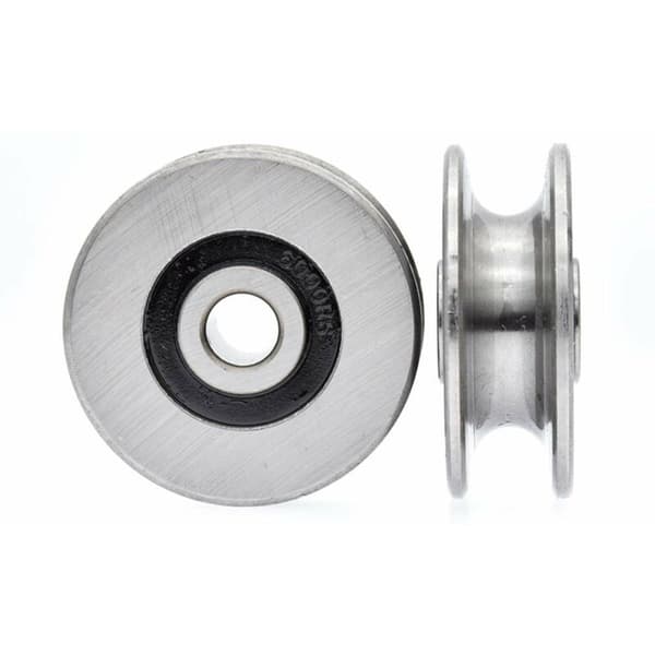 250 kg remskive i rustfrit stål – 8 mm dyb U-rille – 40 mm indvendig diameter – til industrielle kabelsystemer