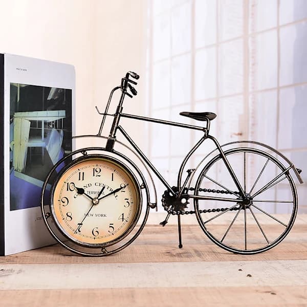 Creative European Retro Home Decor Crafts, Iron Clock, Living Room Bicycle Saddle Clock