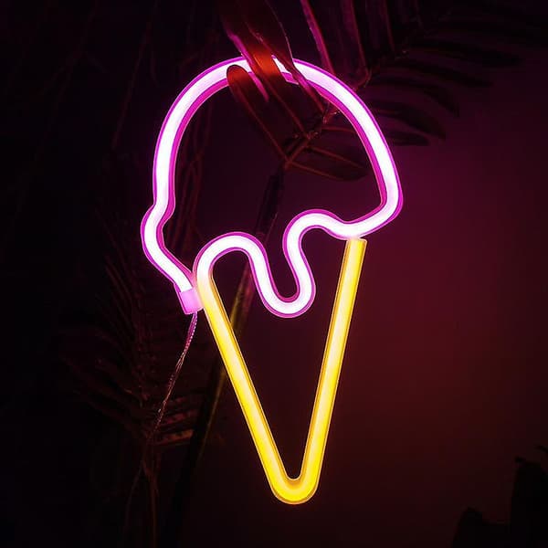 LED Neonskyltar Glasskon Skyltar, Kawaii Rumsinredning Julklapp Till Tonårsflickor Batteri