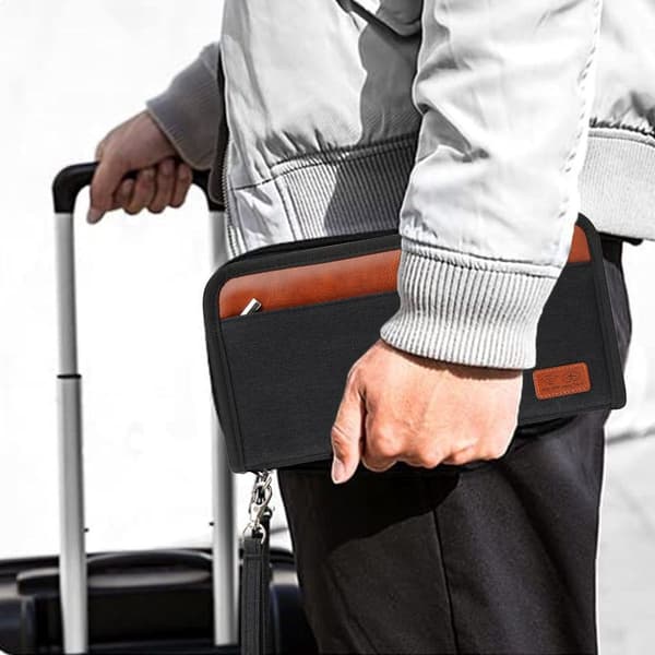 Pascover Kufferter RFID Familiepas Etui Sort