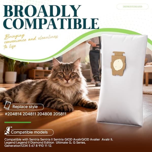 Vacuum Cleaner Bags Replacement Compatible with Kirby Sentria Avalir 2 Ultimate G All Generations - 12 Pack