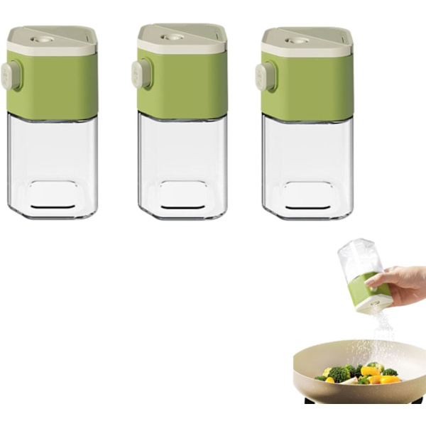 Precisions Saltkontroll Kryddispenser Multifunktionell Läcksäker Kryddströare för Kök BBQ 3-pack