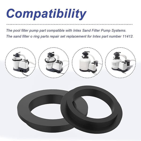 5 stk Intex Pool Erstatning O-ringe Gummipakninger til Intex Sandpumpe 26323CA 26323EH 26331CA 26331EH 5.58*1cm