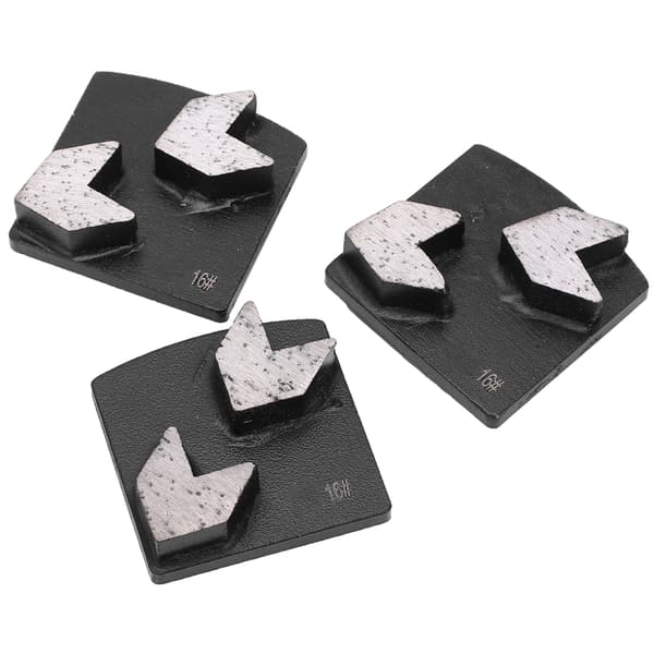 3 Pcs Diamond Grinding Block Dovetail Arrow Tooth Black Polishing Pad for Cement Concrete