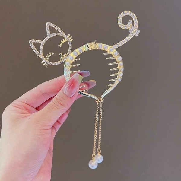 Pillow Head Fixed Plate Hair Clip: Little Girl Tassel Rhinestone Hair Grip