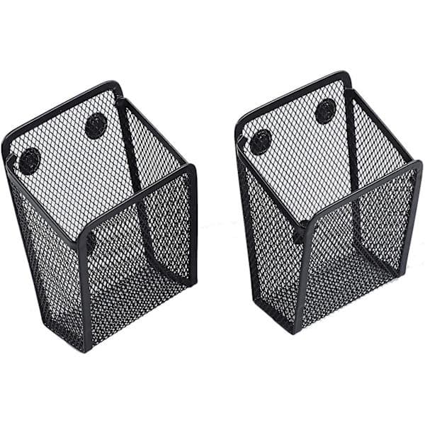 2-pack magnetisk pennhållare, mesh förvaringskorg med extra stark magnet för kylskåp, whiteboard, skåptillbehör, kontorsmaterial