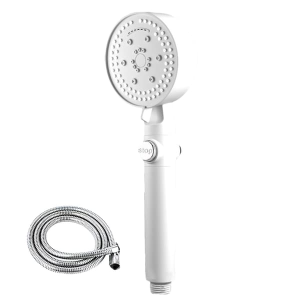 High Pressure Shower Head Thick Durable Waterproof Shower Nozzle for Bathroom Accessories White hose White hose