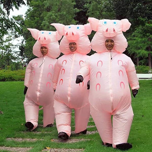 Inflatable Pig Costume | Inflatable Humor Costume | Premium Quality | Polyester | Comfortable to Wear | Durable | Includes Inflation System Kids