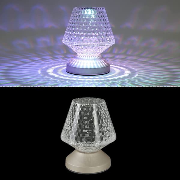 Trådløs bordlampe krystalllampe RGB, berøring, dimbar