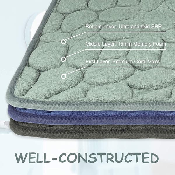 Halkfri badrumsmatta i memory foam, absorberande och maskintvättbar