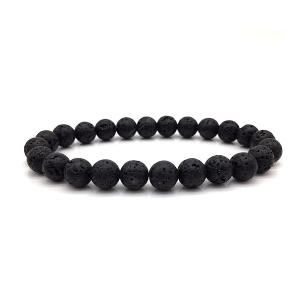 Trendy håndlavet armbånd naturlige sorte lavasten