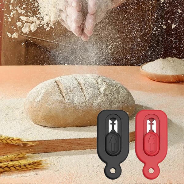 Magnetic Dough Scoring Tool with Push-Pull Design, Easy-to-Use Bread Lame for Sourdough Baking, Ergonomic Grip, Bread Baking Tool with 5 Razor Blades