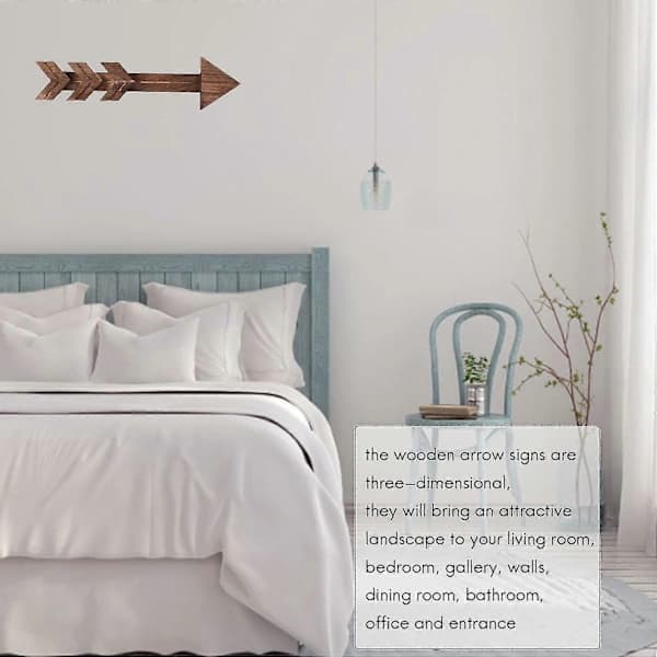 4-pack Rustic Arrow Wall Decor Wooden Arrows Wall Art Decorative Farmhouse Sign