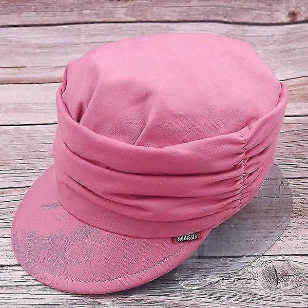 Mode Plisseret Dome Hat Dame Bomuld Maler Visir Hat 55-60cm (sort)