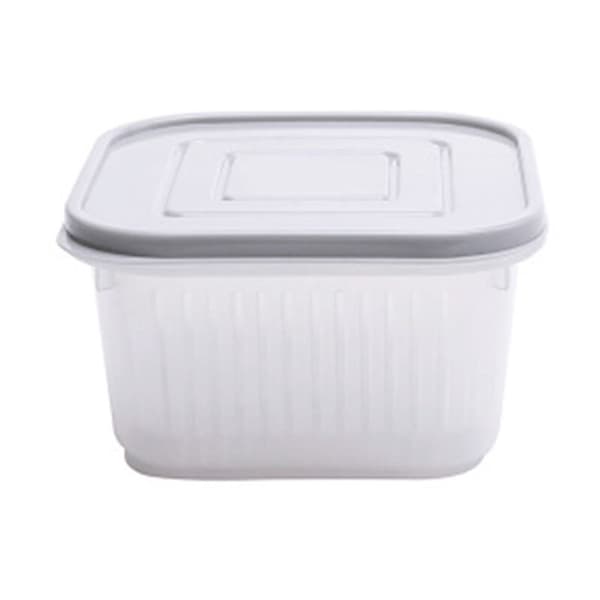 5-pack Fresh Box Refrigerator Fruit and Vegetable Storage Box Kitchen Drain Lid Storage Box Grey